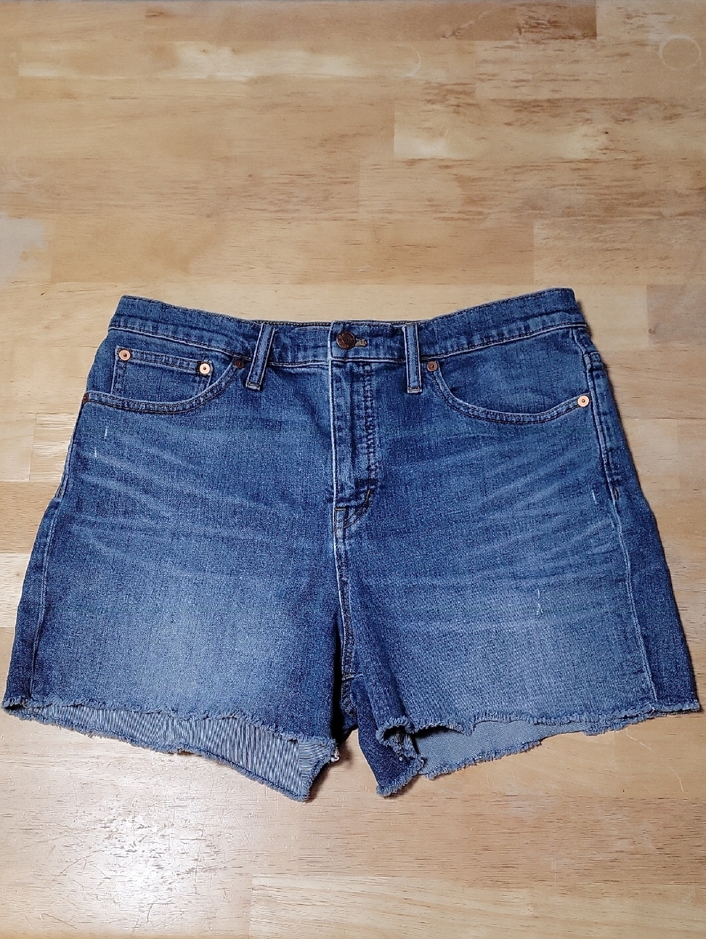 Madewell Distressed High-Rise Denim Cutoff Shorts